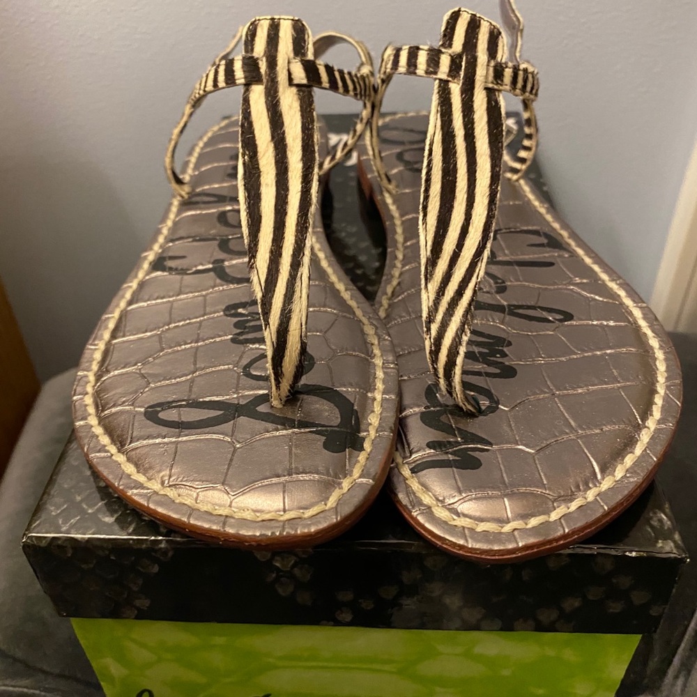 Sam Edelman Gigi Zebra Flat Thong Sandals